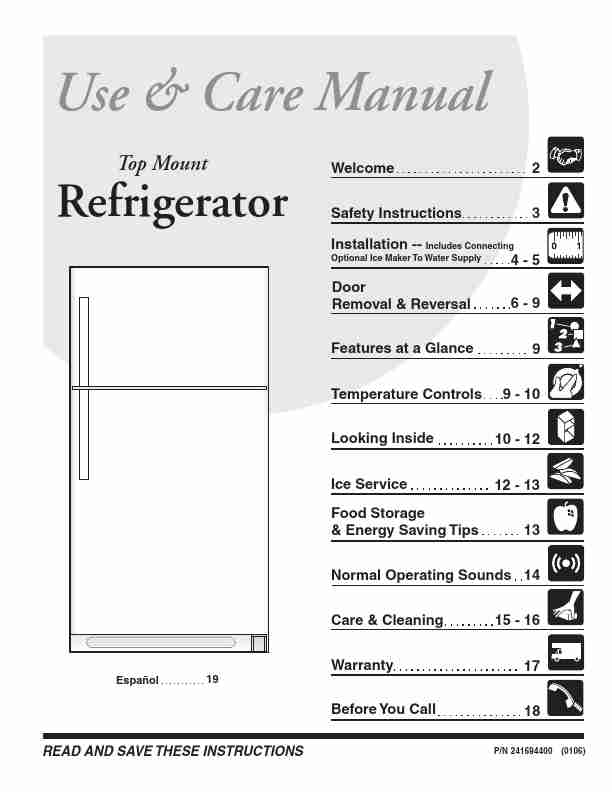 Frigidaire Refrigerator Top Mount Refrigerator 241694400-page_pdf